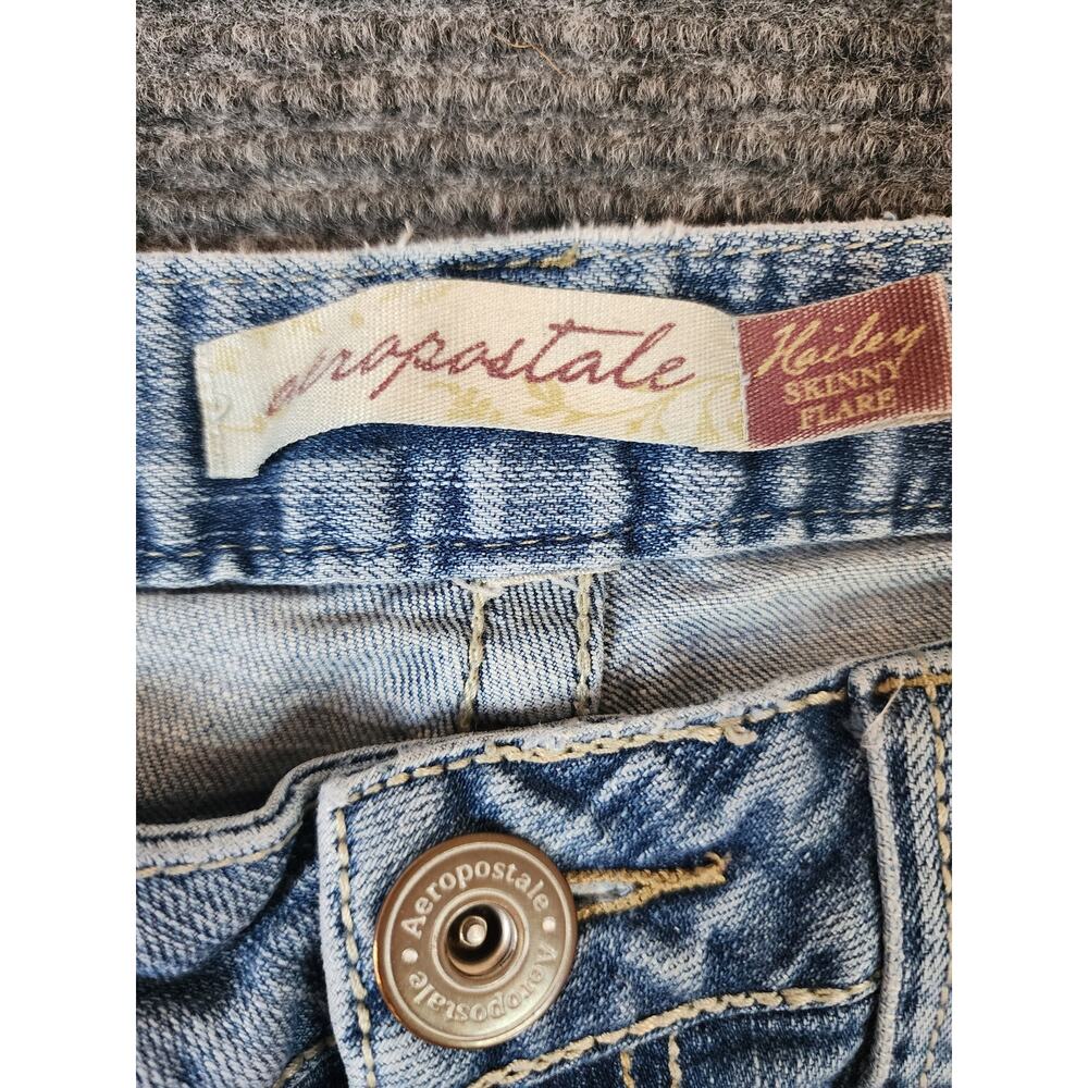 Aeropostle Vintage Y2k Womens 30" Denim Distressed Hailey Skinny Flare Jeans - Picture 5 of 10